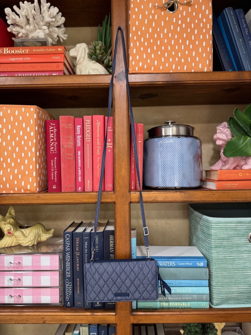 Vera Bradley Quilted Wallet Crossbody in Navy/Denim